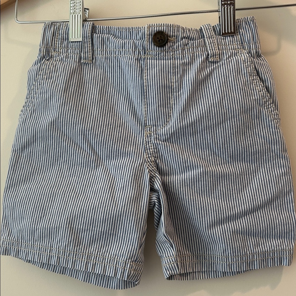 Carter’s Classic Striped Shorts elastic waist faux fly button closure kid size3T